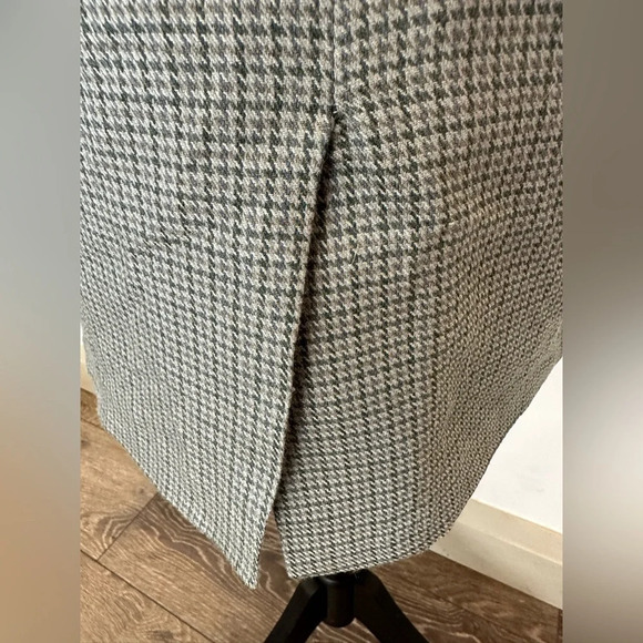 Johnnie O women’s silk  wool retro plaid dress workwear grey SZ XL - Picture 7 of 8